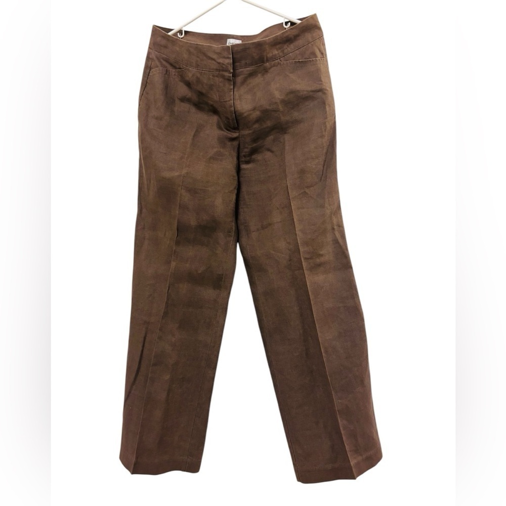 Chico's Wide-leg Baggy Brown Linen Pants